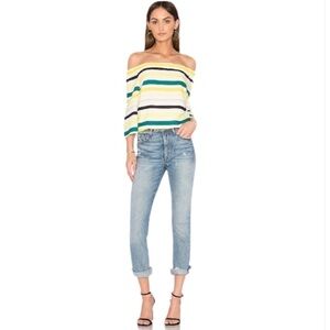 1 State Cold Shoulder Striped Top